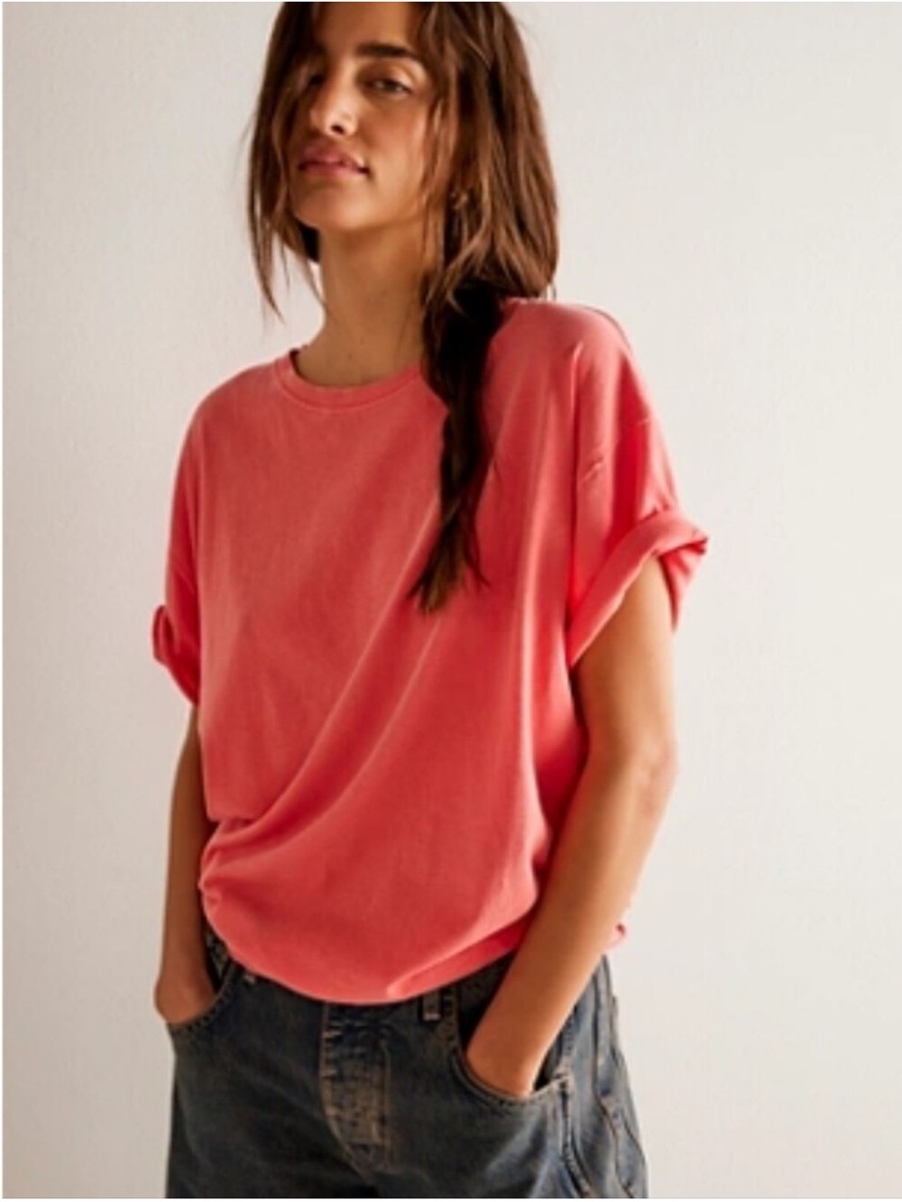 Free People We the Free Nina tee Women’s Coral Pink Magenta
